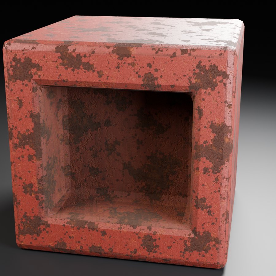 Rusting Painted Steel with weathering